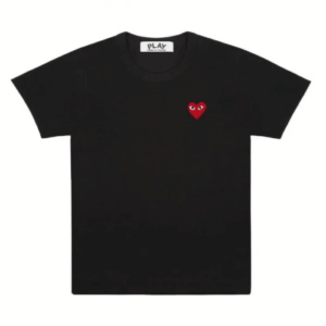 CDG Play Basic T-Shirt Red Emblem (Black)