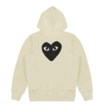 CDG Play Hoodie Sweatshirt with Big Hearts Ivory - Image 2