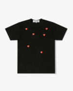 CDG Play Multi Red Heart Logo T-Shirt Black