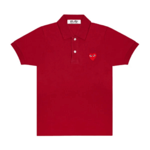 CDG Play Polo Red Emblem (Burgundy)