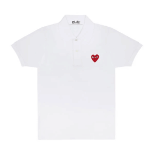 CDG Play Polo Red Emblem (White)