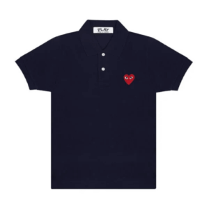 CDG Play Polo Red Emblem (Navy)