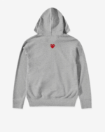 CDG Play Unisex Reverse Red Heart Zip Hooded Grey