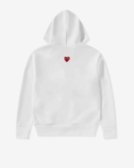 CDG Play Unisex Reverse Red Heart Zip Hooded White