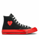Cdg Converse Red Sole High Top Black - Image 2