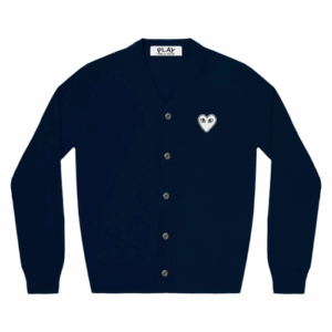 Cdg Play Men’s Cardigan White Heart Navy