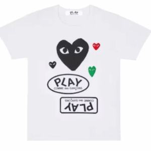 Comme Des Garcons Play Multi Logo T-Shirt White