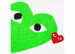 Comme Des Garçons Play Red Emblem And Green Heart T-Shirt - Image 2