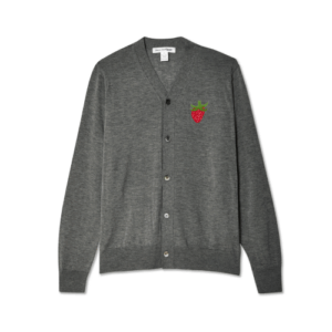 Cdg Shirt X Brett Westfall Mid Grey Strawberry Cardigan