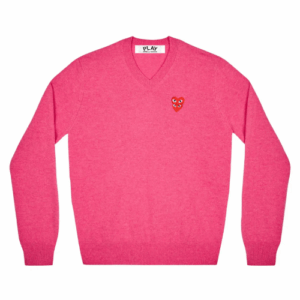 Play Comme des Garcons Double Eye V Neck Sweater Pink