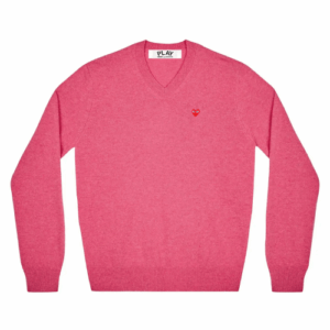 Play Comme des Garçons Mini Heart V Neck Sweater Pink