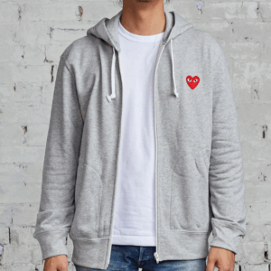 CDG Play Invaders Zip Hoodie (Grey)