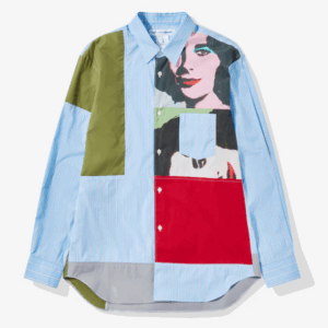 CDG SHIRT Andy Warhol Men’s Cotton Stripe Shirt Print K-2