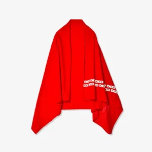 CDG Airline Print Stole Red Full View