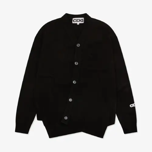 CDG Lochaven of Scotland Bias Cardigan Black Front