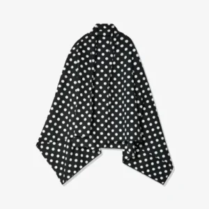 CDG Polka Dot Airline Print Stole Black Full View