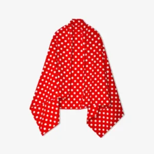 CDG Polka Dot Airline Print Stole Red Full View