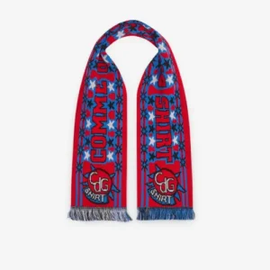 CDG Shirt Football Scarf Red/Blue Full View